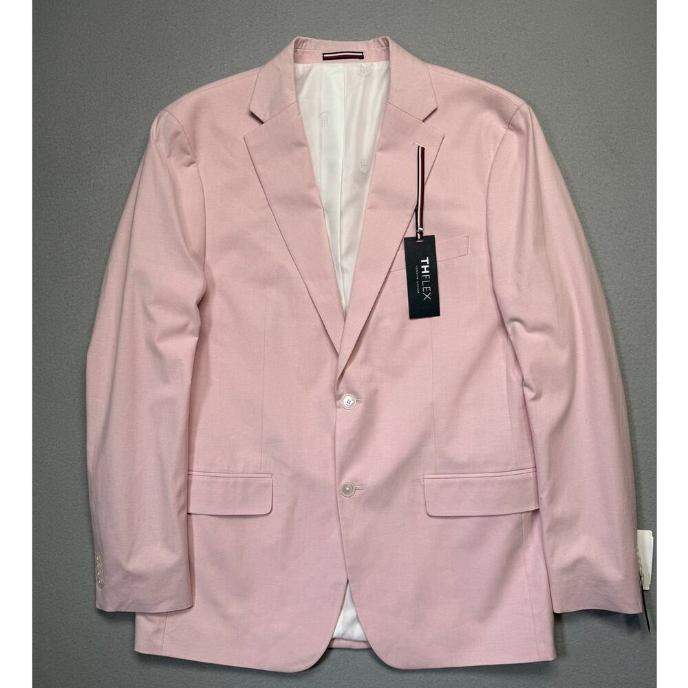 Tommy Hilfiger Men's Modern-Fit TH Flex Stretch Sport Coat Light Pink 42L $360